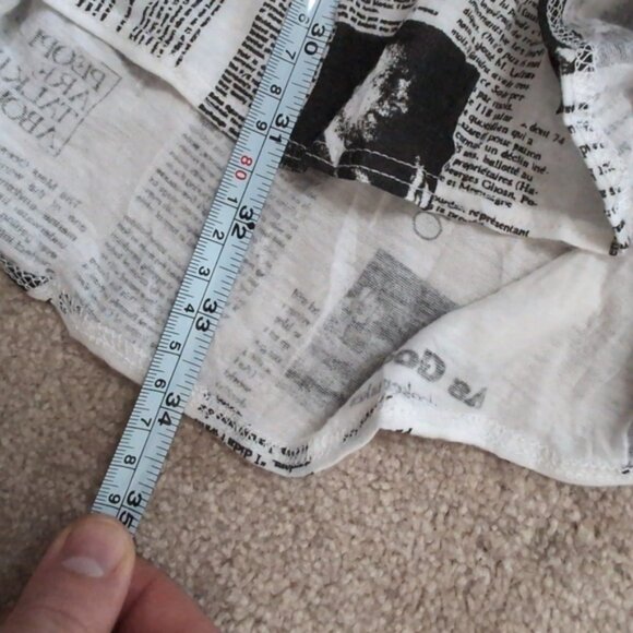 Vintage USA Quirky Novelty Newspaper Boho Relaxed Two Tone Summer Dress L - Picture 7 of 9